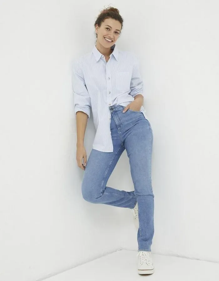 Women FatFace Jeans and Dungarees Sway Slim Leg Comfort Stretch Jeans Vintagepale