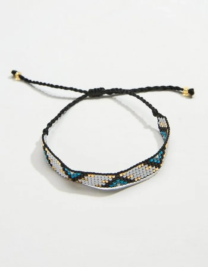 Women FatFace Jewelry Woven Bracelet Black