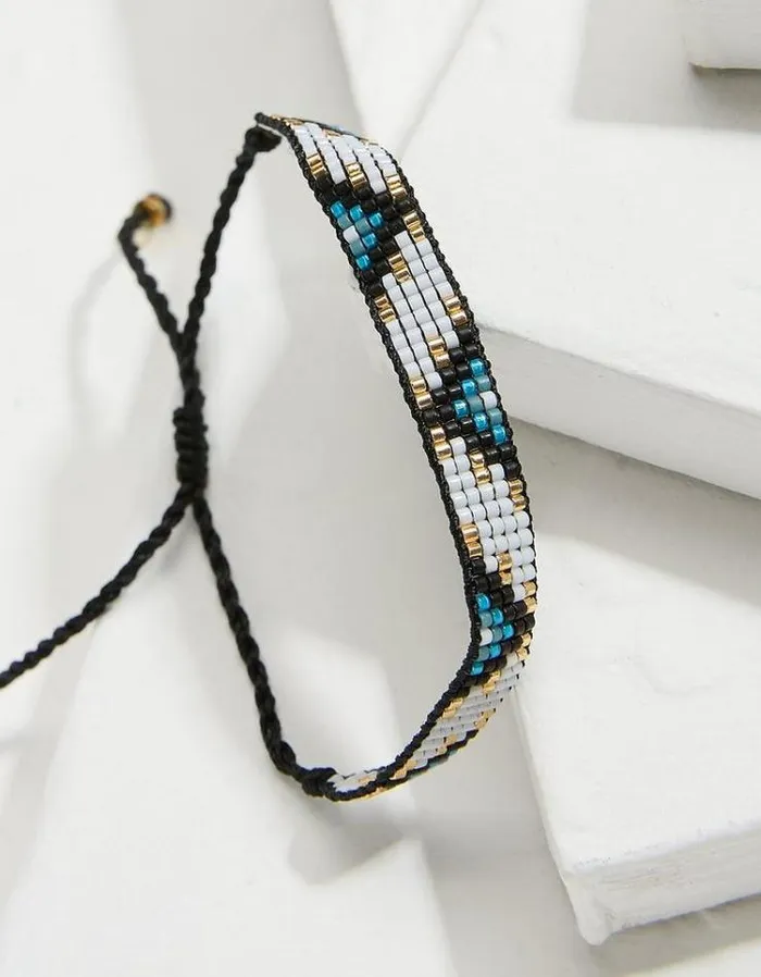 Women FatFace Jewelry Woven Bracelet Black