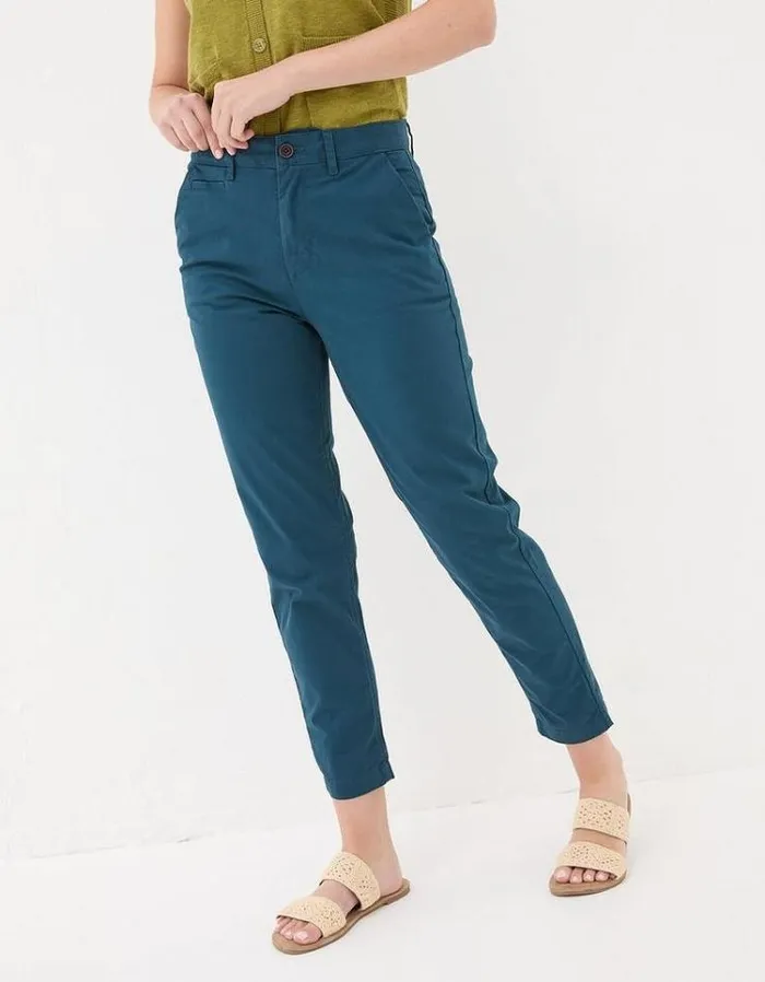 Women FatFace Pants and Leggings Rye Chinos Teal Blue