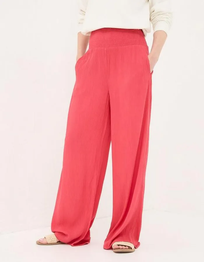 Women FatFace Pants and Leggings Wide Leg Palazzo Pants Tomato Red