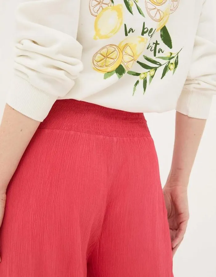 Women FatFace Pants and Leggings Wide Leg Palazzo Pants Tomato Red