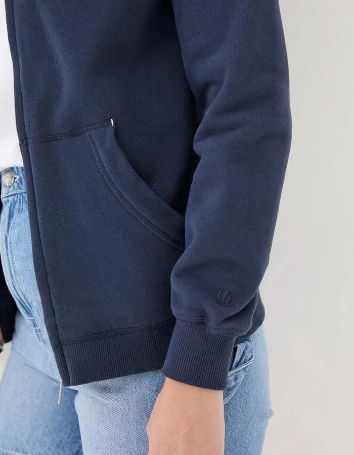 Women FatFace Sweatshirts and Hoodies Amy Zip Through Hoodie Navy