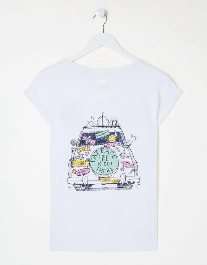 Women FatFace Tops and TShirts Canada Slogan Graphic TShirt White