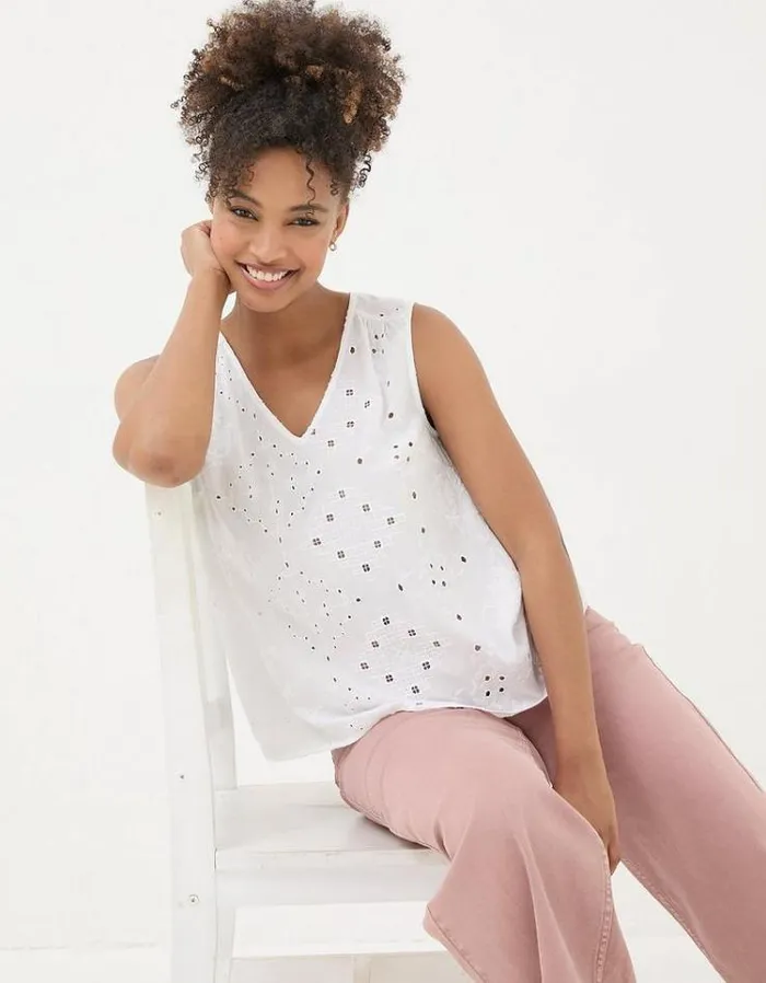 Women FatFace Tops and TShirts Erlea Cami White