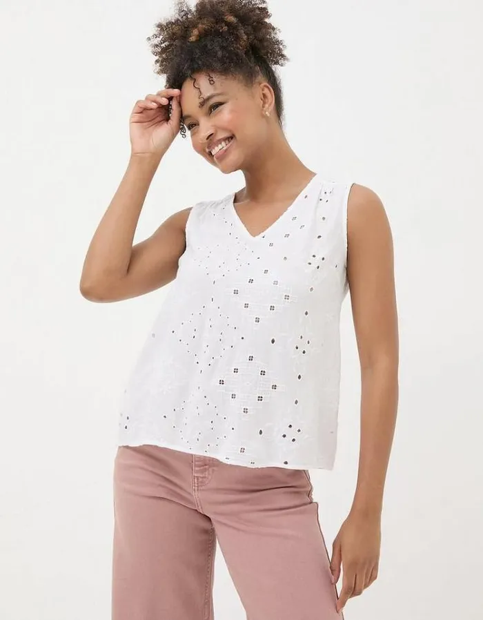 Women FatFace Tops and TShirts Erlea Cami White