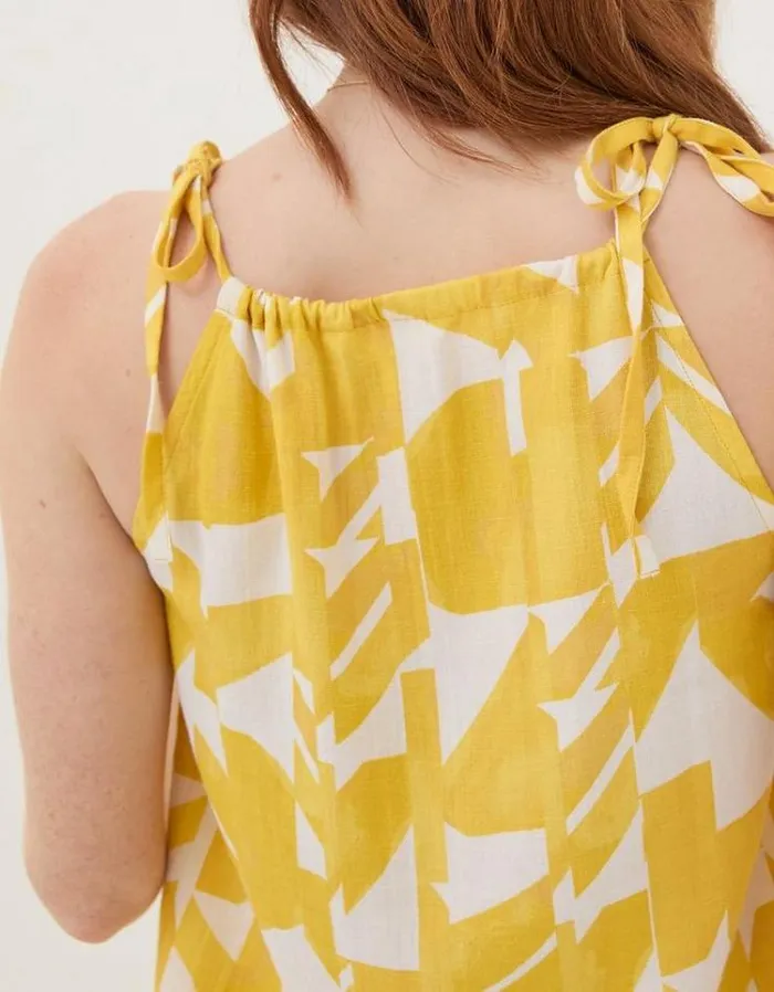 Women FatFace Tops and TShirts Lyra Med Geo Camisole Lemon Yellow