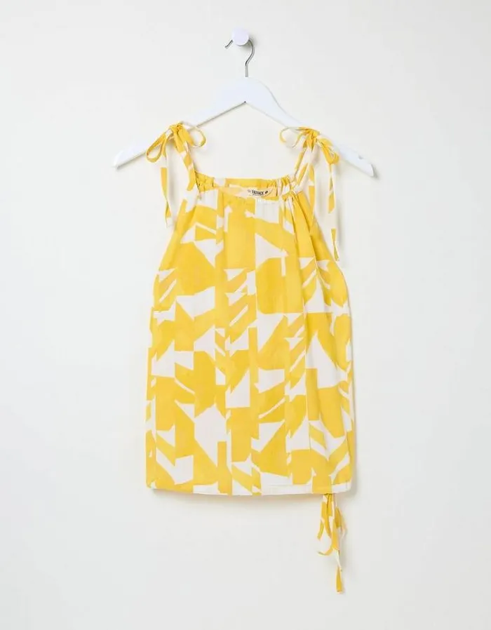 Women FatFace Tops and TShirts Lyra Med Geo Camisole Lemon Yellow
