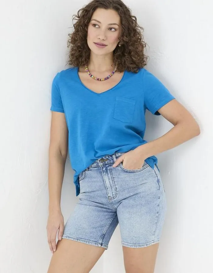 Women FatFace Tops and TShirts Maggie T Shirt Teal Blue