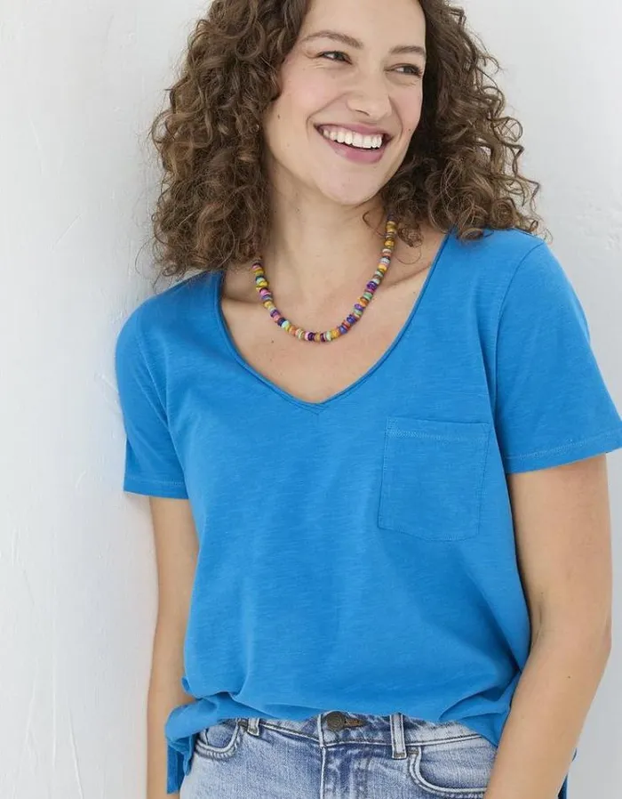 Women FatFace Tops and TShirts Maggie T Shirt Teal Blue