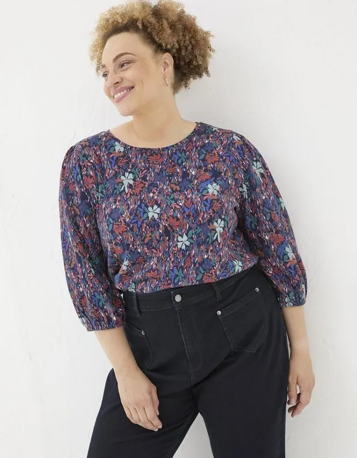 Women FatFace Tops and TShirts Penny Expressive Top Navy
