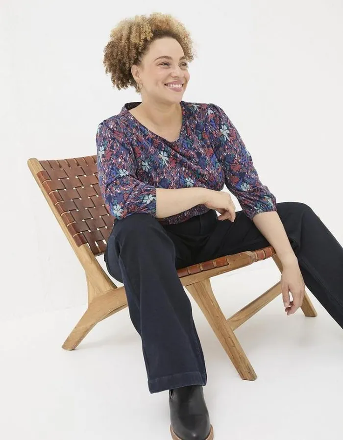 Women FatFace Tops and TShirts Penny Expressive Top Navy
