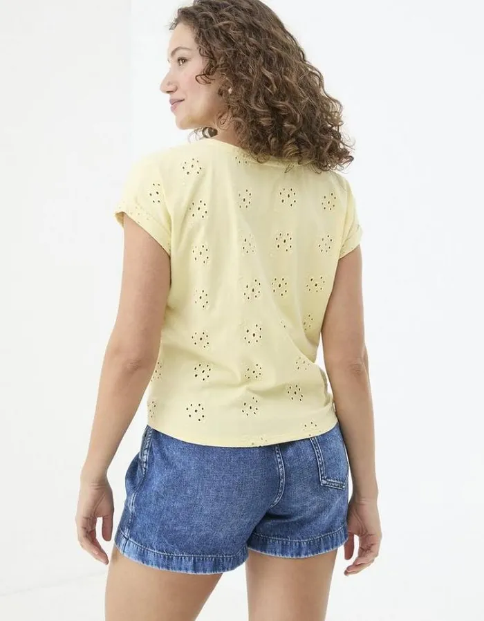Women FatFace Tops and TShirts Roisin Tie Front Top Light Yellow