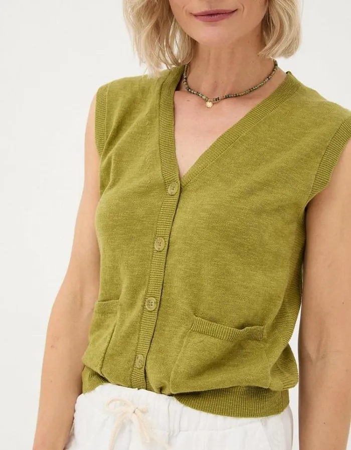 Women FatFace Tops and TShirts Theodora Tank Olive Green