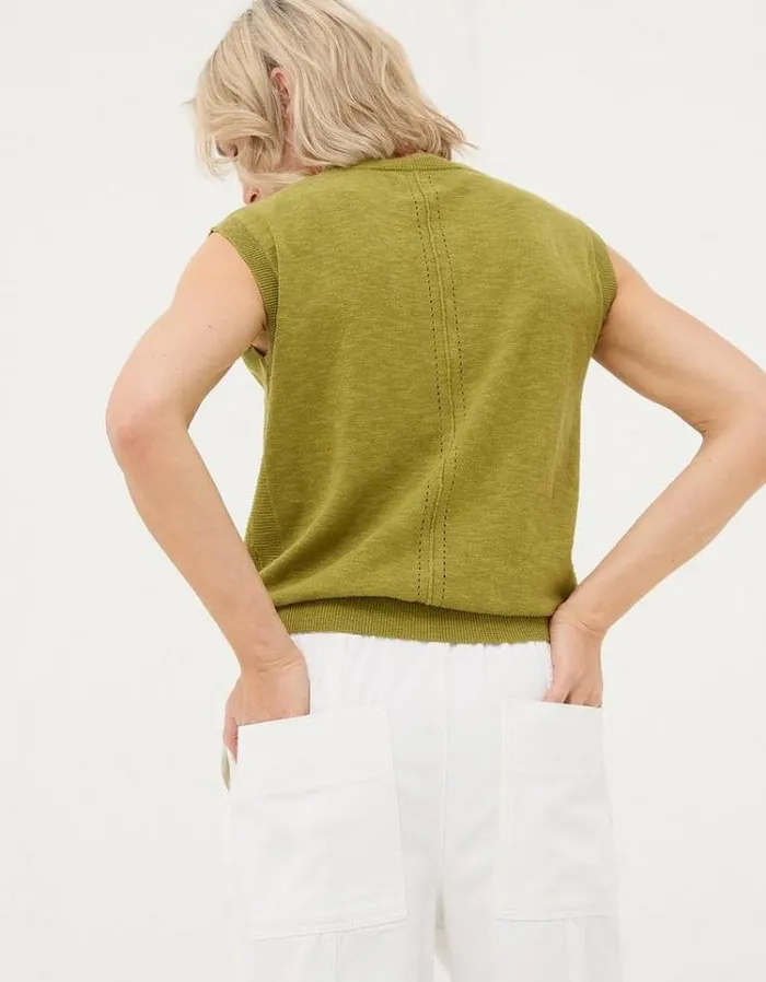 Women FatFace Tops and TShirts Theodora Tank Olive Green