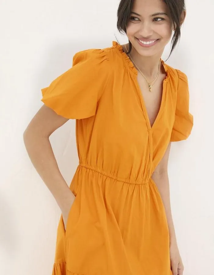 Women FatFace Vacation Shop Aubrey Maxi Dress Light Orange