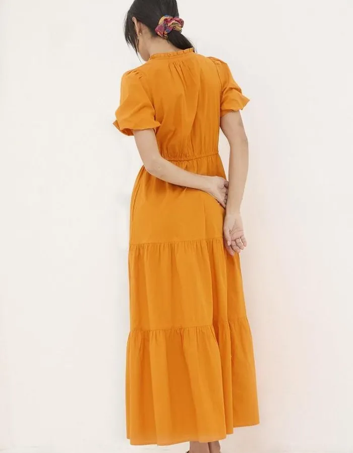 Women FatFace Vacation Shop Aubrey Maxi Dress Light Orange