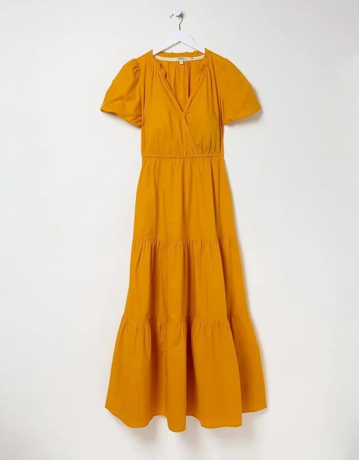 Women FatFace Vacation Shop Aubrey Maxi Dress Light Orange