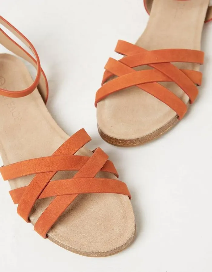 Women FatFace Vacation Shop Beth Sandals Orange