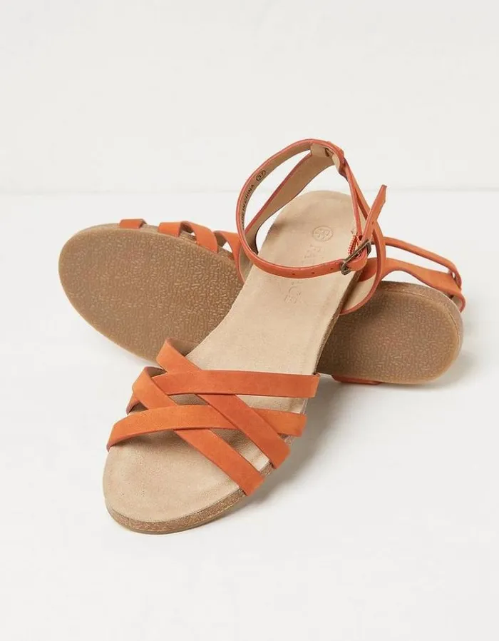 Women FatFace Vacation Shop Beth Sandals Orange
