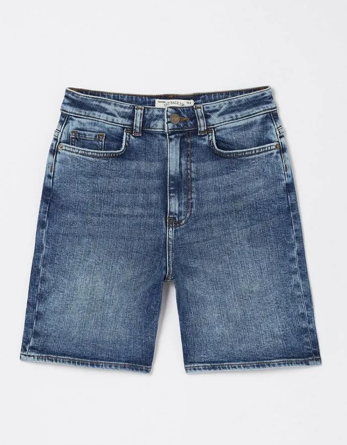 Women FatFace Vacation Shop Darley Denim Shorts Vintage Blue