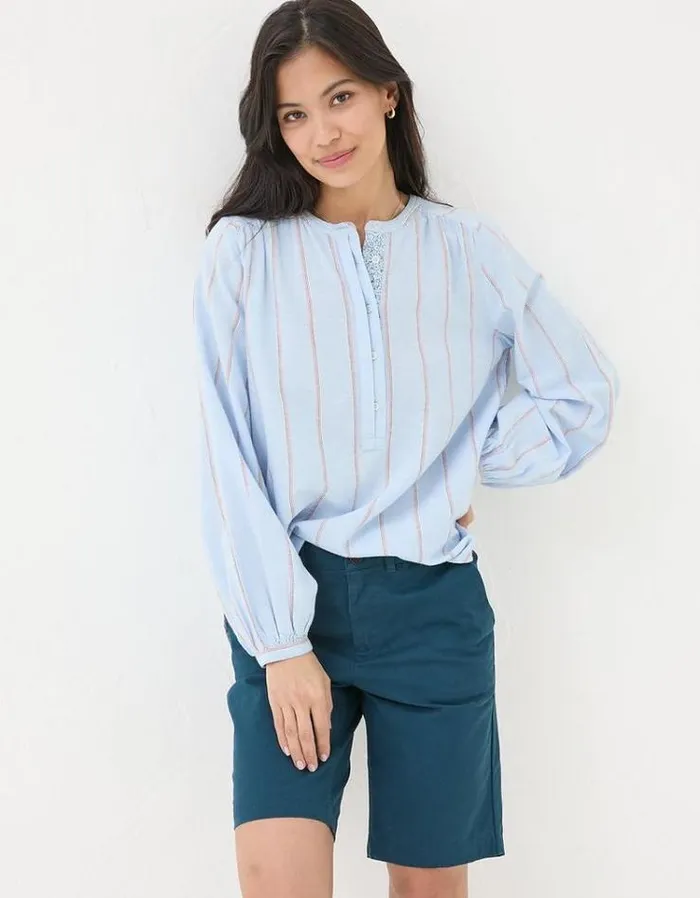 Women FatFace Vacation Shop Falmouth Chino Shorts Teal Blue