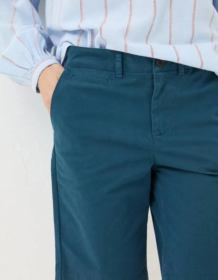 Women FatFace Vacation Shop Falmouth Chino Shorts Teal Blue