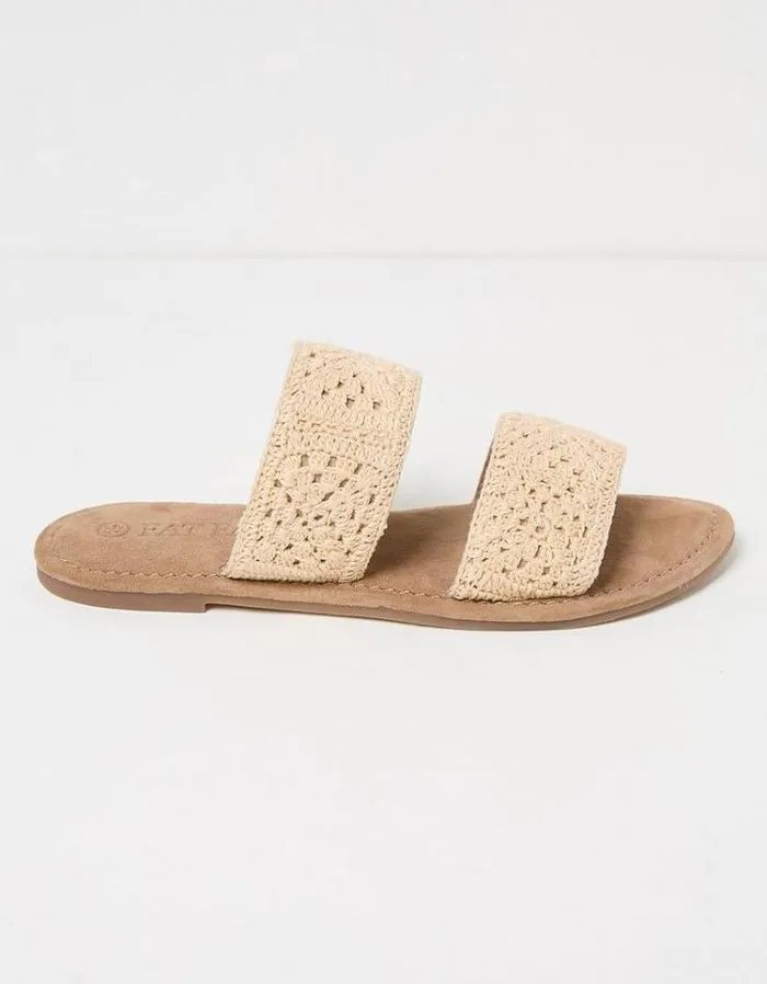 Women FatFace Vacation Shop Penelope Crochet Sliders Ivory