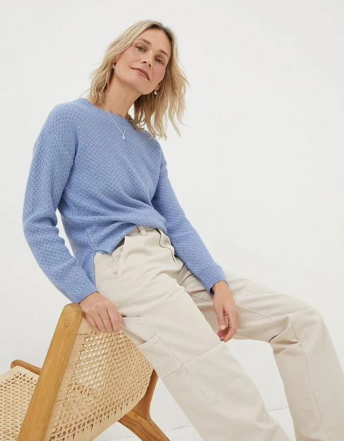 Women FatFace Women039s Sale Ellie Sweater Chambray Blue