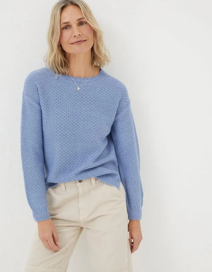 Women FatFace Women039s Sale Ellie Sweater Chambray Blue