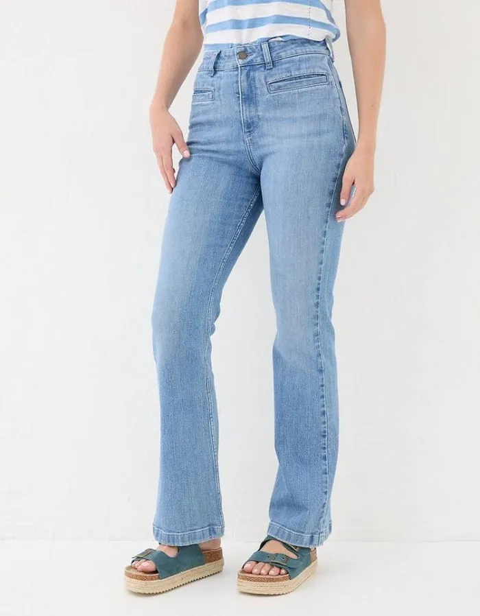 Women FatFace Women039s Sale Fly Flare Jeans Light Vintage Blue