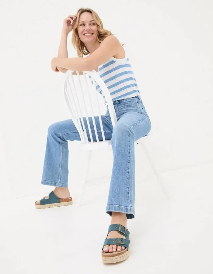 Women FatFace Women039s Sale Fly Flare Jeans Light Vintage Blue