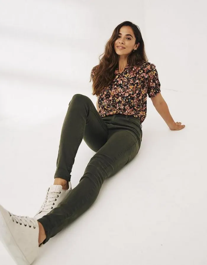Women FatFace Women039s Sale Harlow High Waist Jeggings Khaki Green