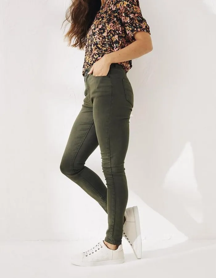 Women FatFace Women039s Sale Harlow High Waist Jeggings Khaki Green