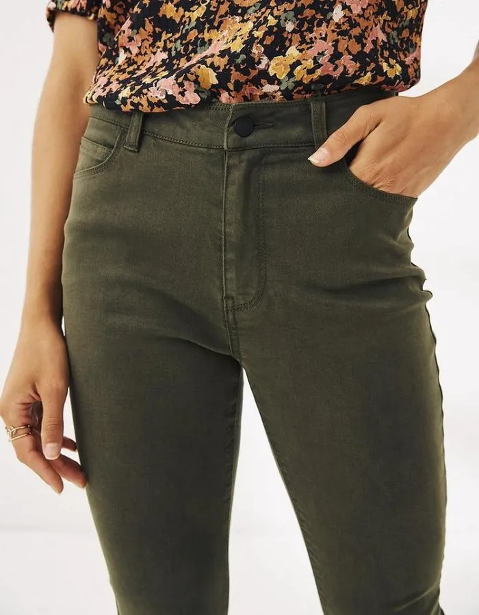 Women FatFace Women039s Sale Harlow High Waist Jeggings Khaki Green