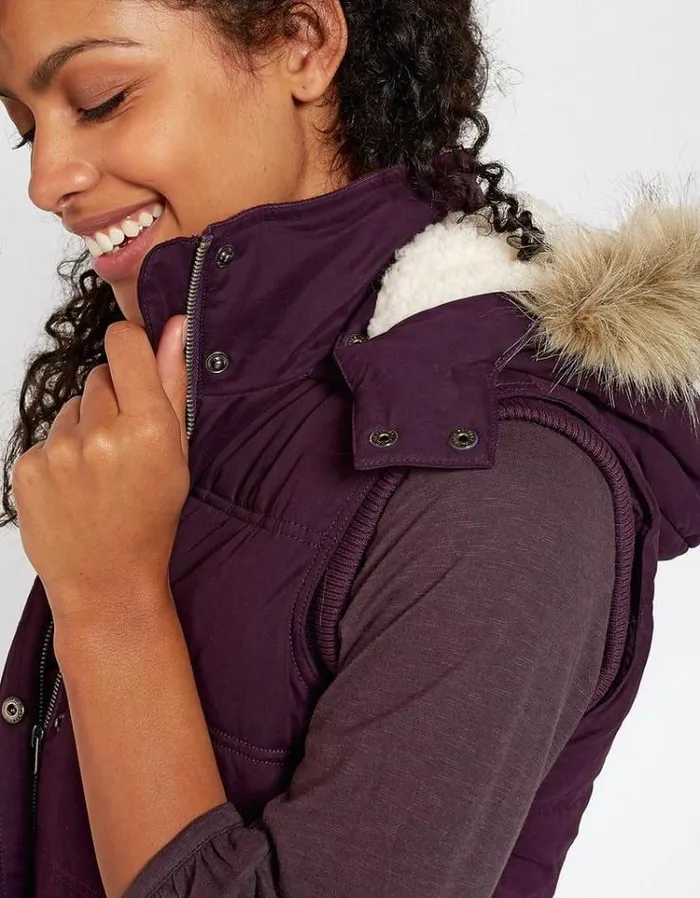 Women FatFace Women039s Sale Heritage Vest Plum