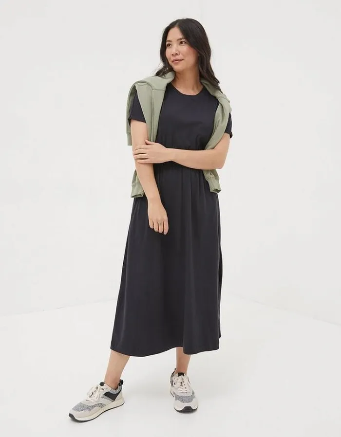Women FatFace Women039s Sale Navi Midi Jersey Dress Black