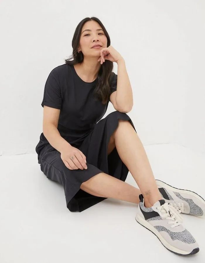 Women FatFace Women039s Sale Navi Midi Jersey Dress Black