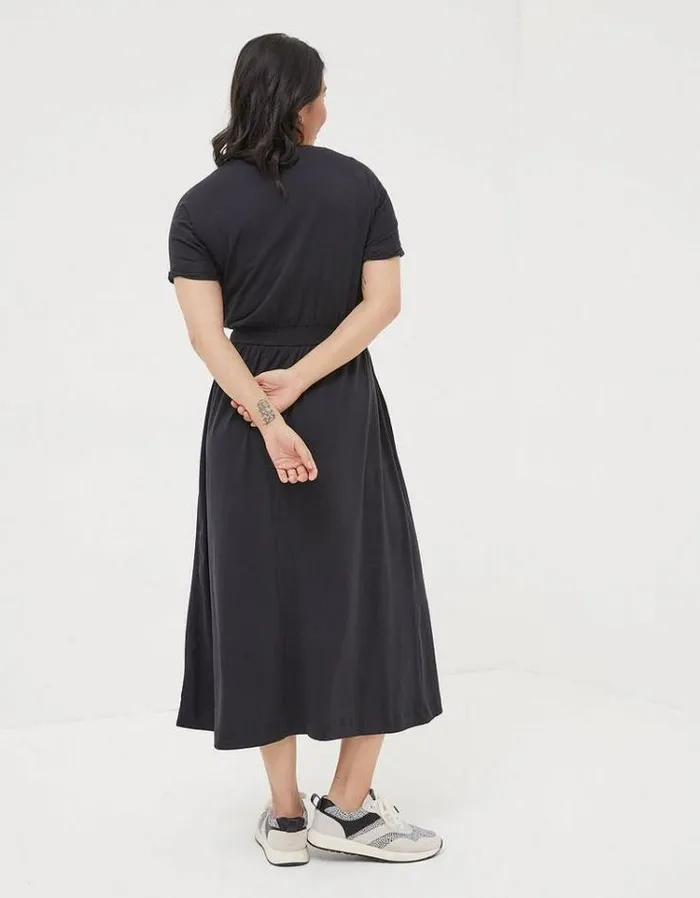Women FatFace Women039s Sale Navi Midi Jersey Dress Black