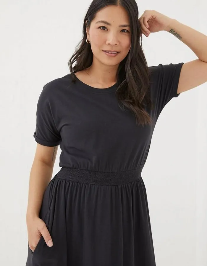 Women FatFace Women039s Sale Navi Midi Jersey Dress Black