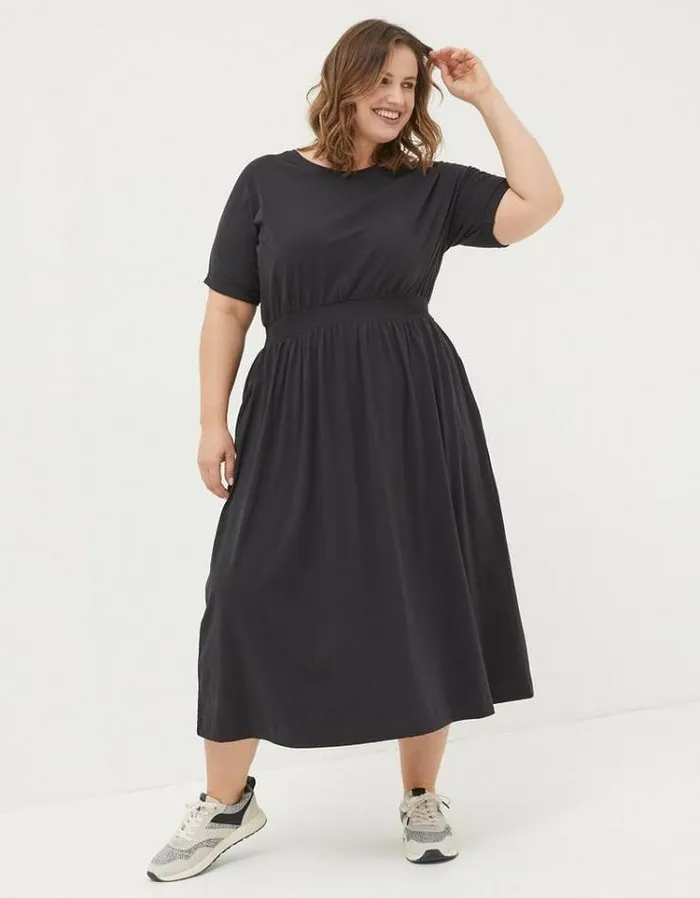 Women FatFace Women039s Sale Navi Midi Jersey Dress Black