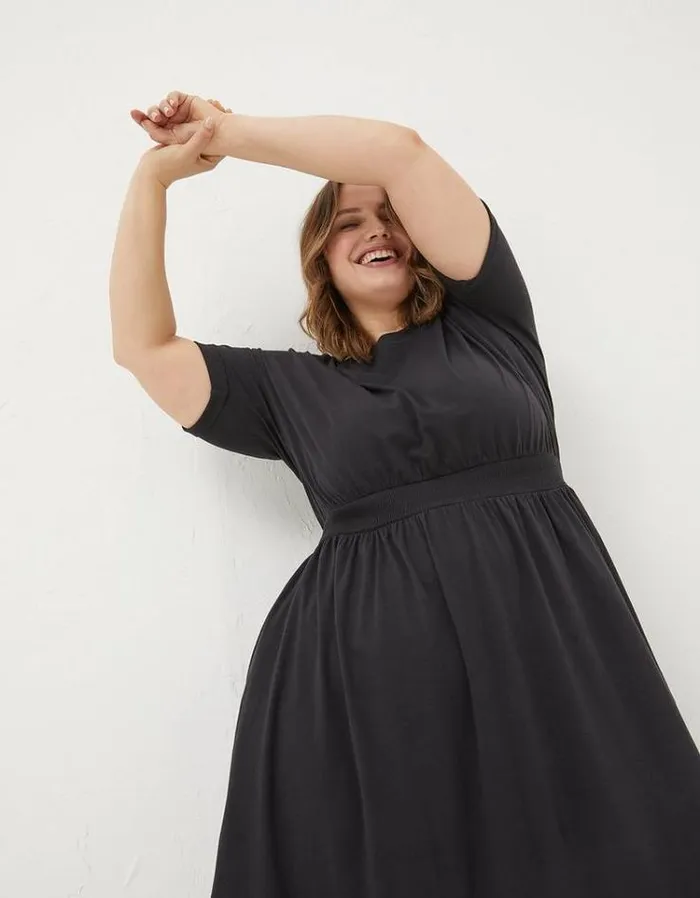 Women FatFace Women039s Sale Navi Midi Jersey Dress Black
