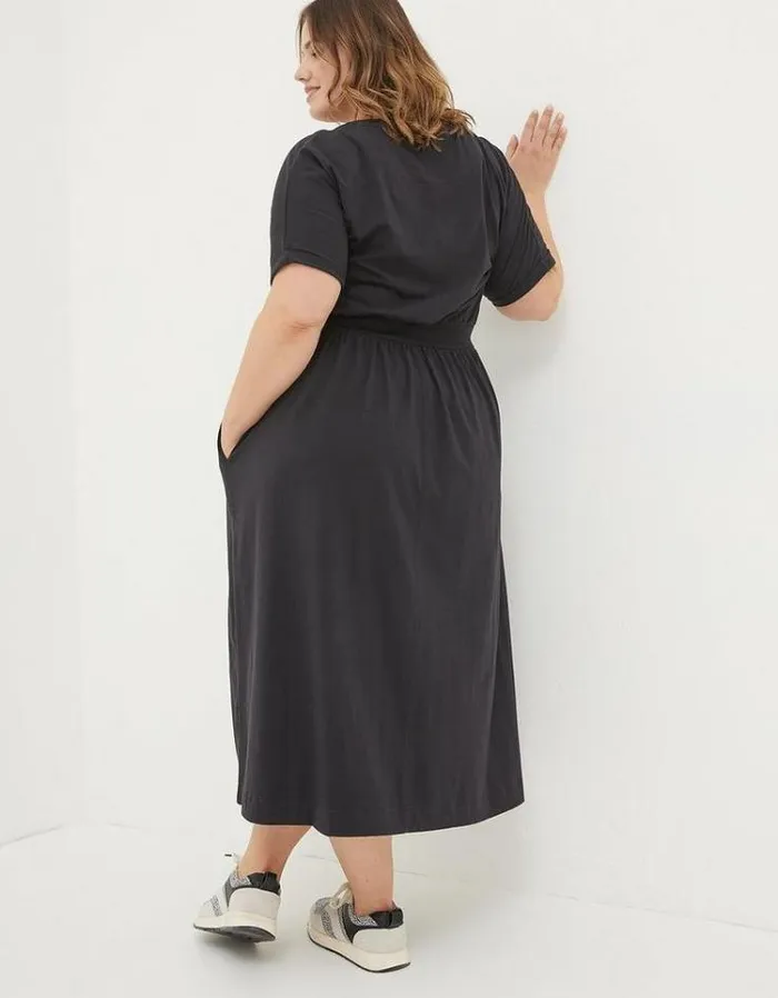 Women FatFace Women039s Sale Navi Midi Jersey Dress Black
