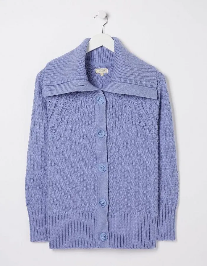 Women FatFace Women039s Sale Raya Collared Cardigan Washed Blue