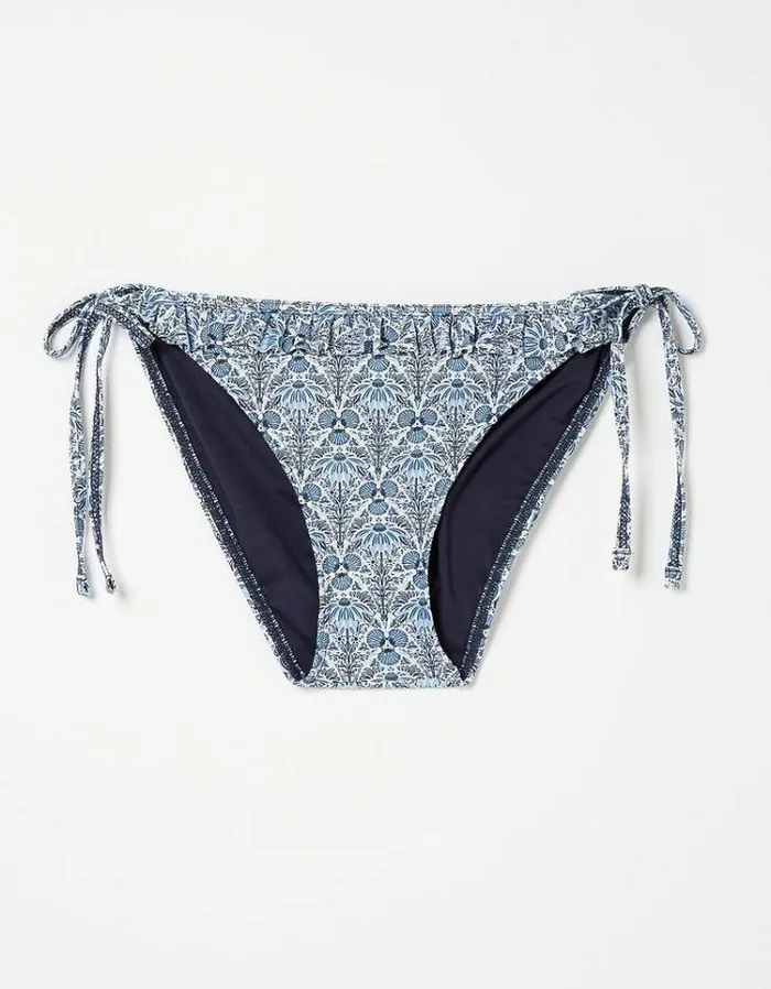 Women FatFace Women039s Sale Sea Floral Ruffle Bikini Bottoms Sea Blue