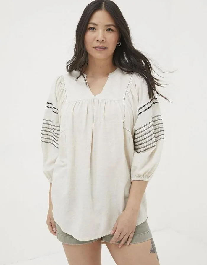 Women FatFace Women039s Sale Tori Embroidered Tunic Oatmeal