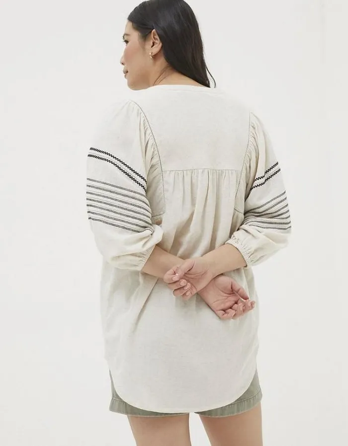 Women FatFace Women039s Sale Tori Embroidered Tunic Oatmeal