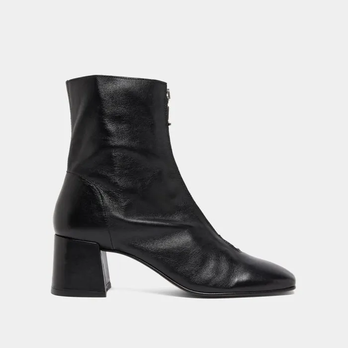 Women Front Zip Ankle Boots Black JONAK Ankle Boots Lowboots