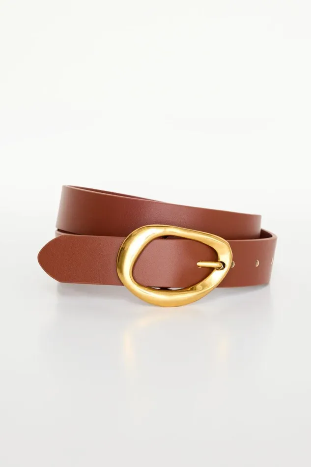 Women GOOD AMERICAN Belts CLASSIC OVAL BUCKLEBELT Cognac002
