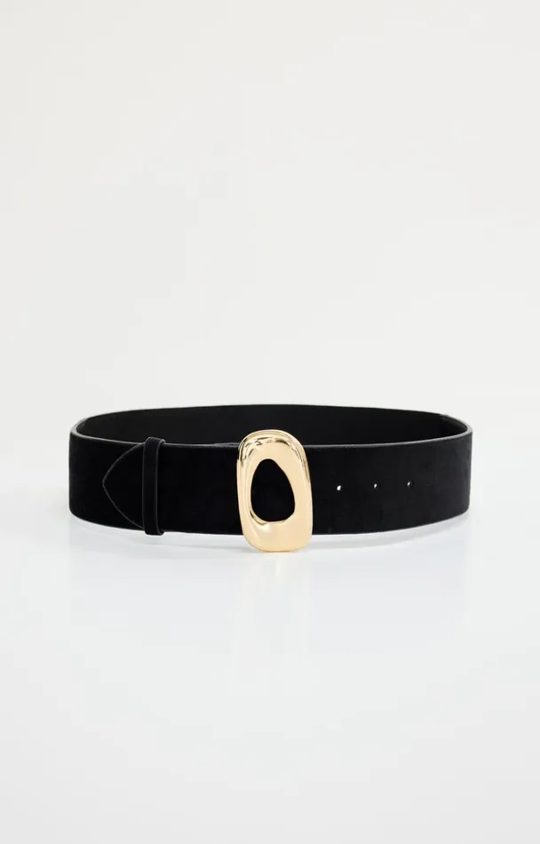 Women GOOD AMERICAN Belts WIDE OVAL BUCKLEBELT Black001